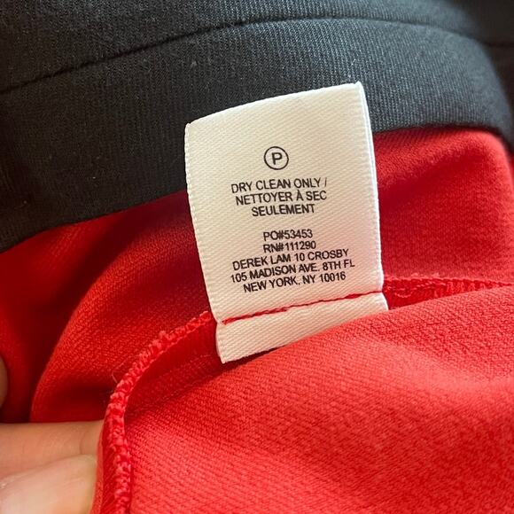 Derek Lam 10 Crosby Cropped Red Flare Pants Eyelet Hem  2P - Picture 11 of 12